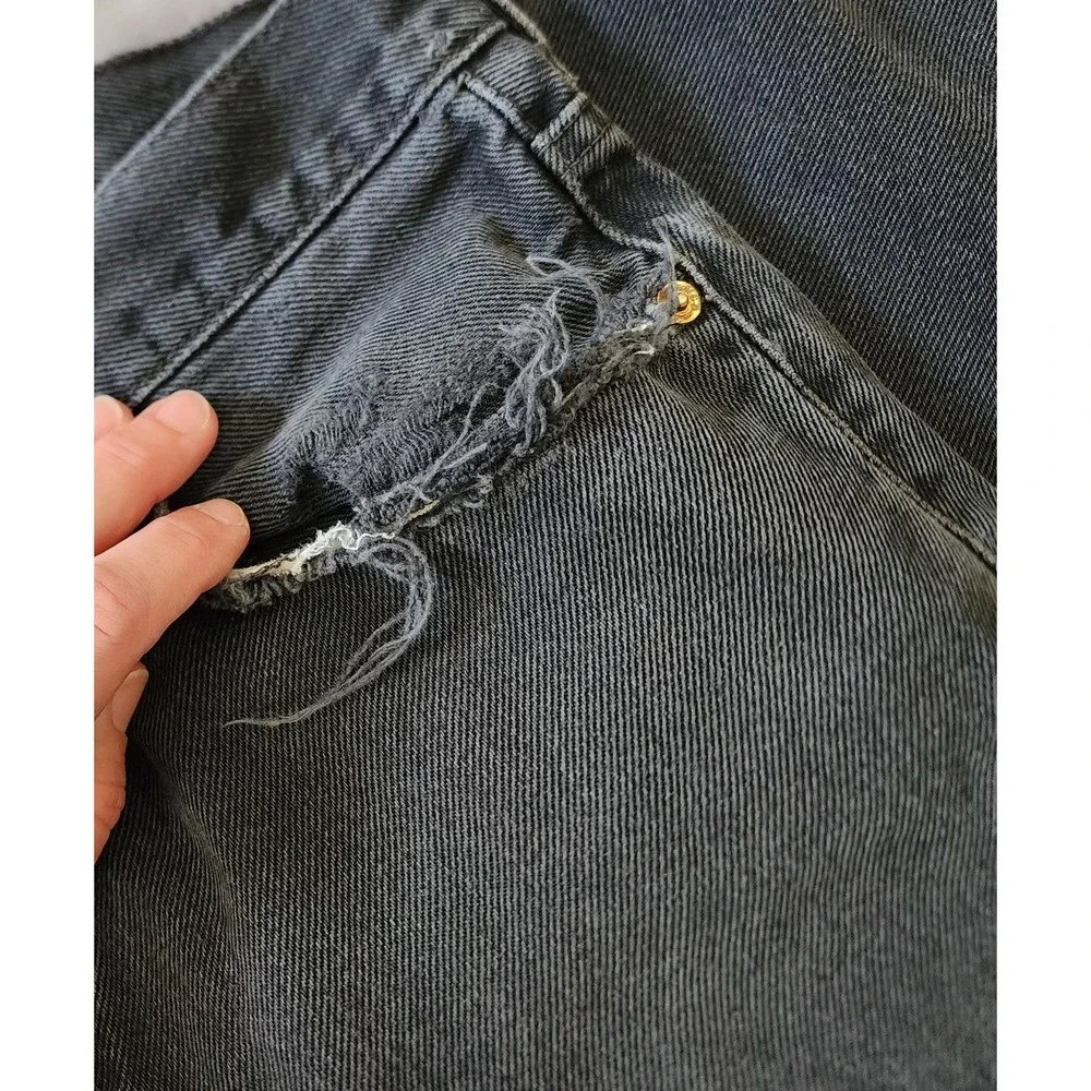 Levis 550 Jeans‎ Mens 32x31 Black Relaxed Tapered Leg Denim Distressed